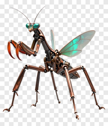 3D Robotic Praying Mantis PNG