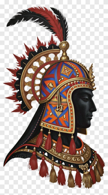Colorful Roman Warrior Helmet Profile PNG