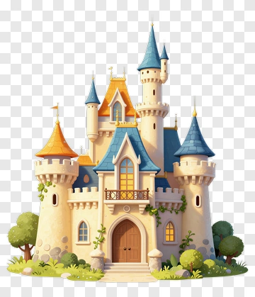 Colorful Cartoon Castle PNG
