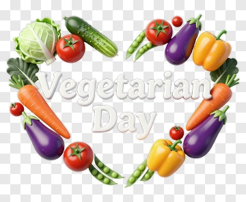 Vegetarian Day Heart Made Of Fresh Vegetables PNG