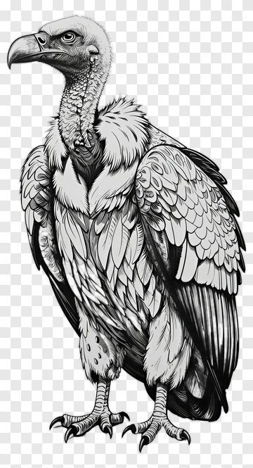 Detailed Illustration Of A Vulture PNG