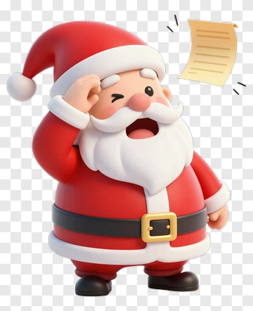 Cartoon Santa Claus Holding A List PNG
