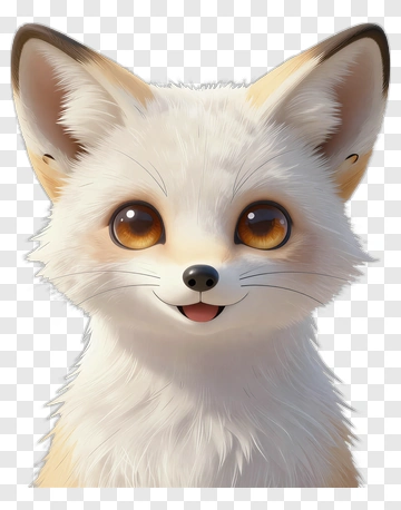 Cute Cartoon Fox With Bright Eyes PNG