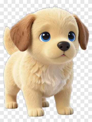 Cartoon Puppy With Big Blue Eyes PNG