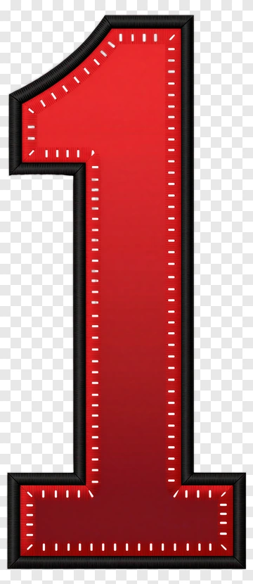 Red Number One Sign PNG