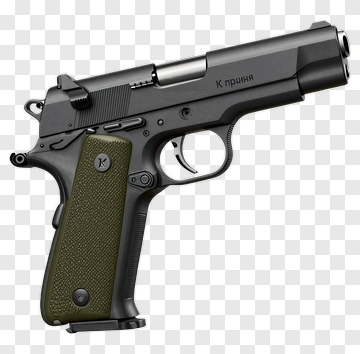 Handgun With Green Grip PNG
