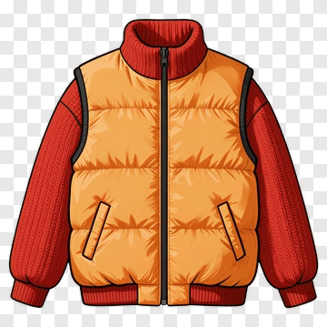 Puffy Vest With Red Sleeves PNG