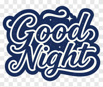 Good Night Text Design PNG