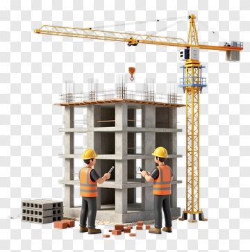 Construction Workers At A Building Site PNG