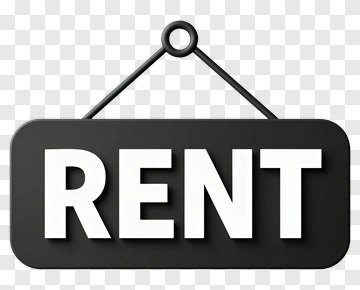 Black Rent Sign PNG