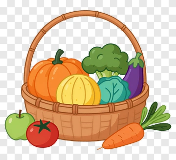 Colorful Vegetable Basket PNG