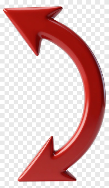 Red Curved Arrow PNG