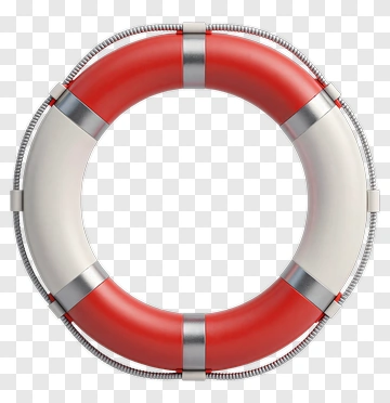Lifebuoy With Red And White Design PNG