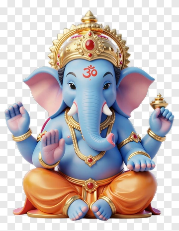Colorful Lord Ganesha Statue PNG
