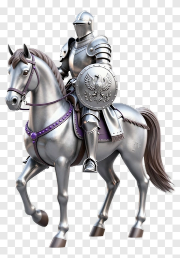 Knight On A Silver Horse PNG