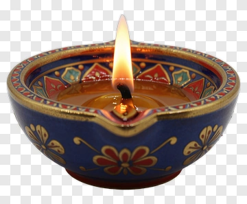 Colorful Decorative Oil Lamp With Flame PNG