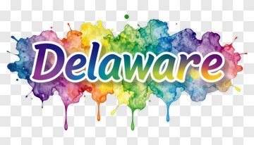 Colorful Delaware Watercolor Splash PNG