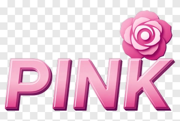 Pink Text With A Decorative Flower PNG