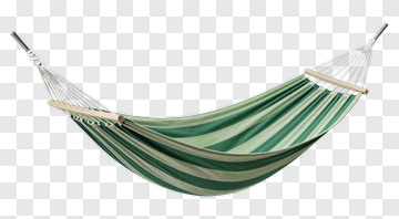 Green And White Striped Hammock PNG