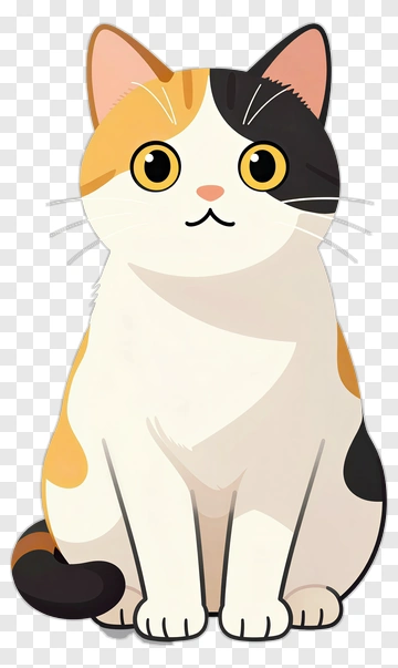 Cartoon Calico Cat PNG