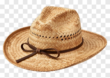 Straw Hat With Brown Ribbon PNG