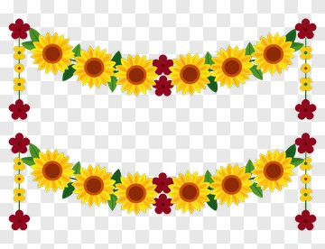 Colorful Sunflower Garland PNG