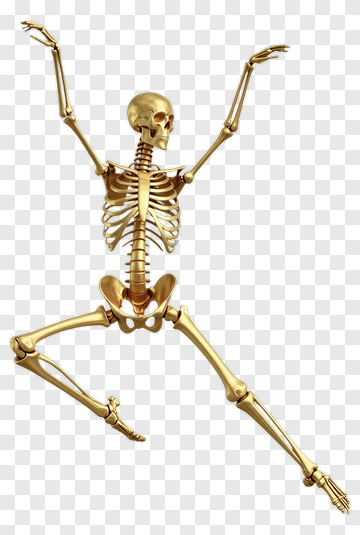 Dancing Gold Skeleton PNG