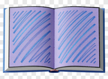 Open Book With Blue Stripes PNG