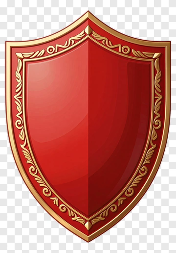 Red Shield With Gold Decoration PNG