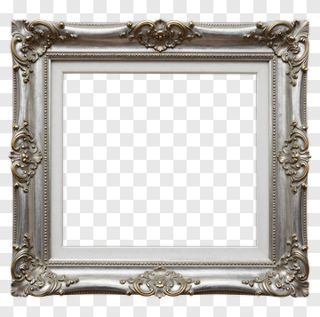 Vintage Silver Picture Frame PNG