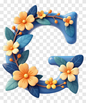 Floral Letter G PNG
