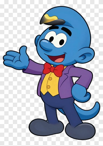 Cartoon Character With Bow Tie And Purple Suit PNG