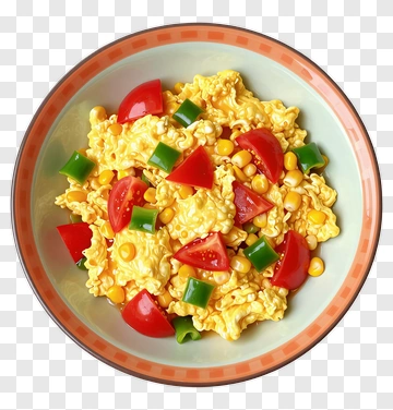 Colorful Bowl Of Vegetable Fried Rice PNG