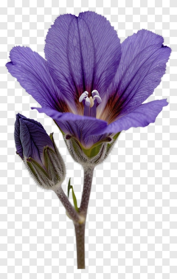 Purple Flower With Buds PNG