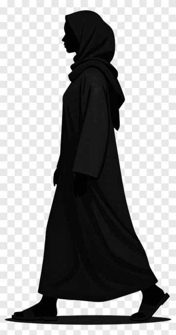 Silhouette Of A Woman In A Black Abaya PNG