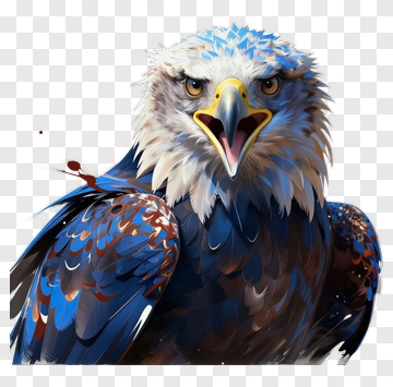Realistic Eagle With Open Beak PNG