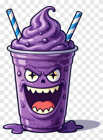 Cartoon Purple Monster Drink PNG