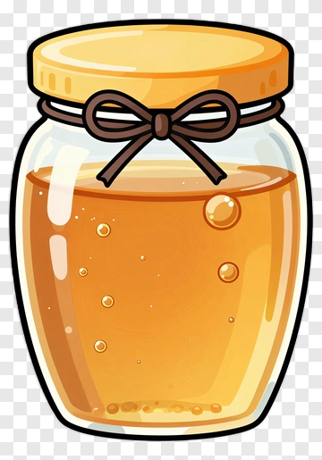 Honey Jar With Bow PNG