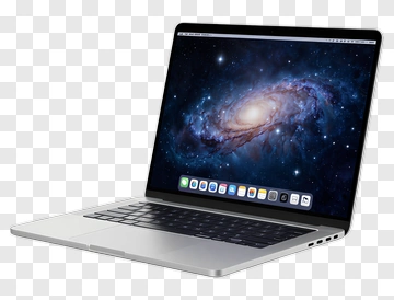 Laptop Displaying Galaxy Background PNG