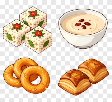 Assorted Desserts Including Sweets And Pastries PNG