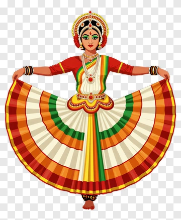 Traditional Indian Dancer In Colorful Costume PNG