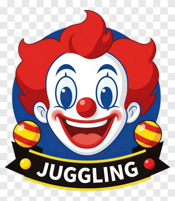 Cartoon Clown Juggling Balls PNG