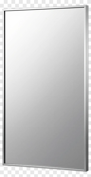 Rectangular Wall Mirror With Silver Frame PNG