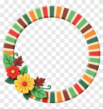 Colorful Floral Wreath PNG