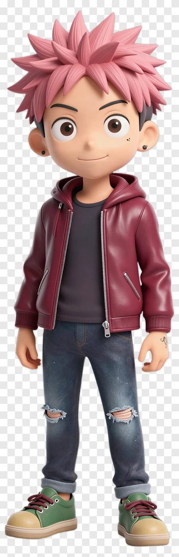 3D Cartoon Boy Wearing A Hoodie PNG