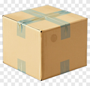 Cardboard Box With Tape PNG