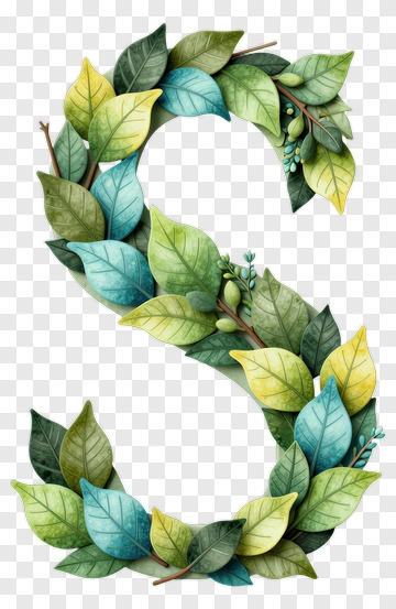 Leafy Letter S PNG