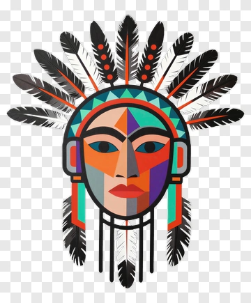 Colorful Native American Headdress Illustration PNG
