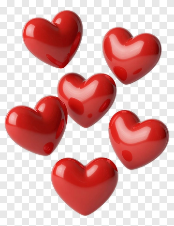 Red Heart Shapes PNG