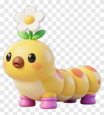 Cartoon Caterpillar With Flower PNG